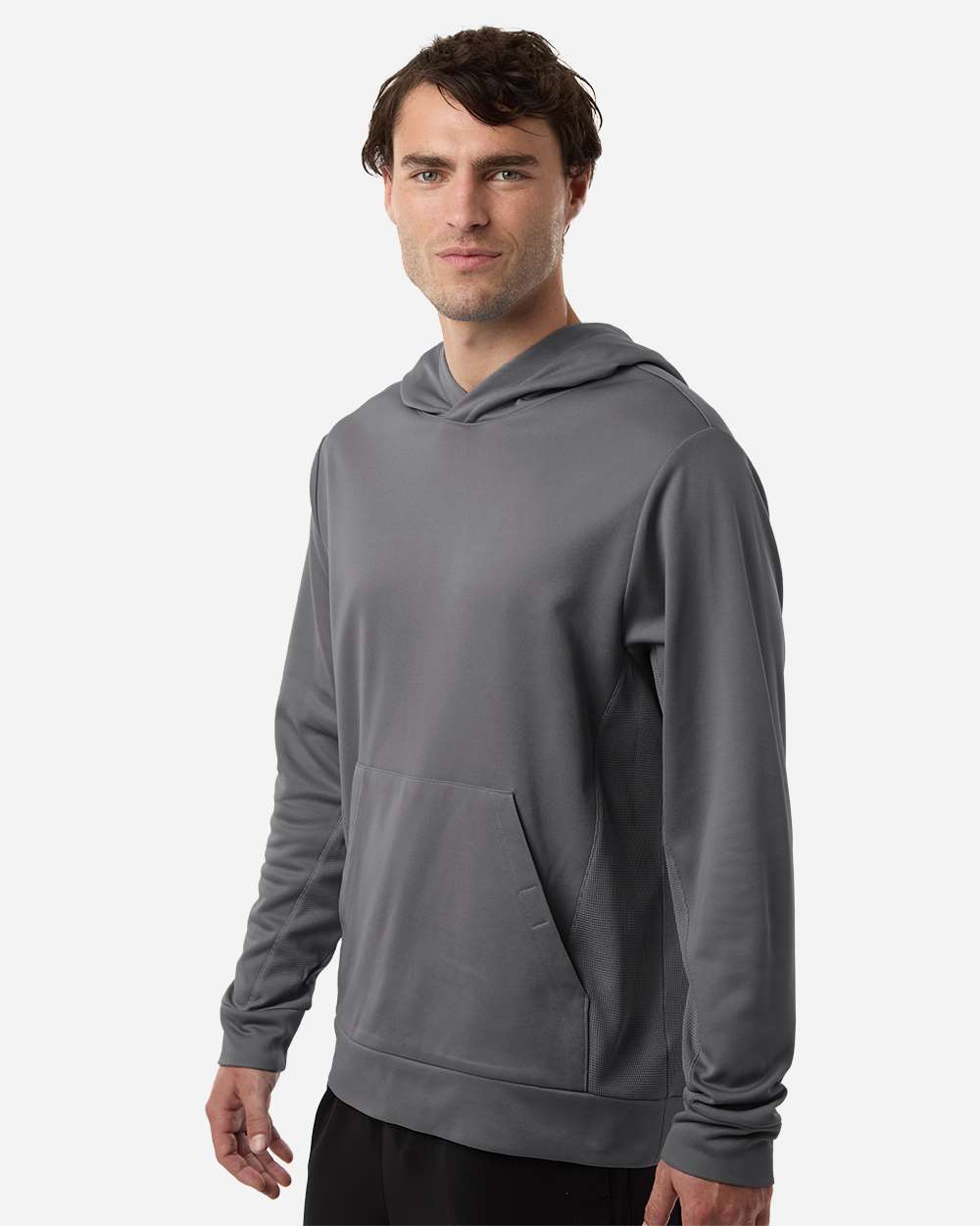 Team 365 Unisex Squad Hooded Tech Fleece Pullover - TT400 Sport Graphite