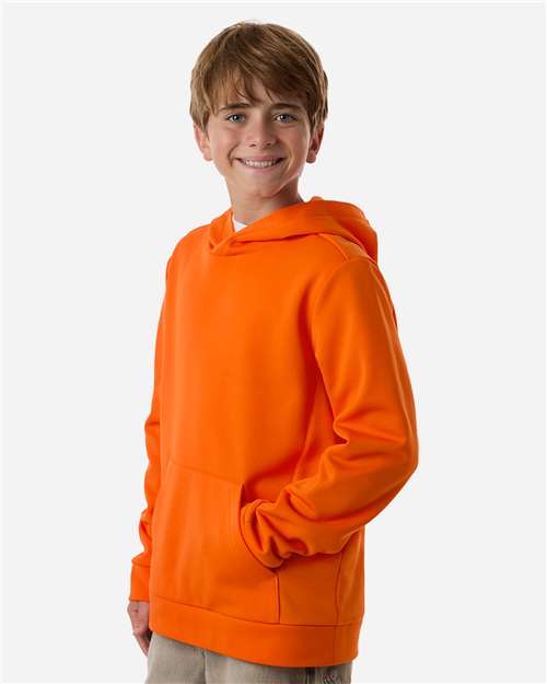 Team 365 Youth Squad Hooded Tech Fleece Pullover - TT400Y Sport Orange