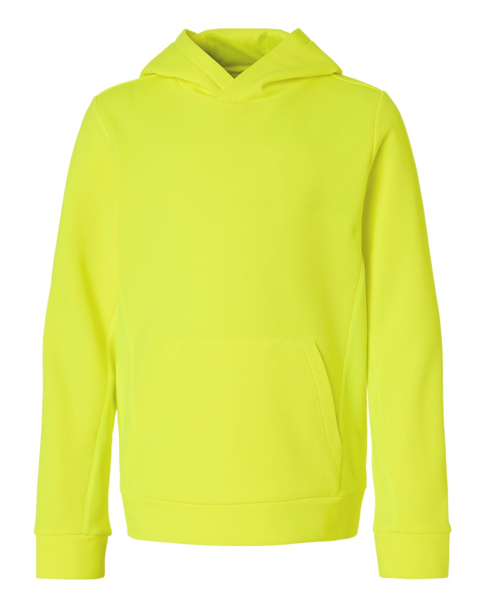 Team 365 Youth Squad Hooded Tech Fleece Pullover - TT400Y Safety Yellow