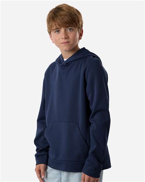 Team 365 Youth Squad Hooded Tech Fleece Pullover - TT400Y Sport Dark Navy
