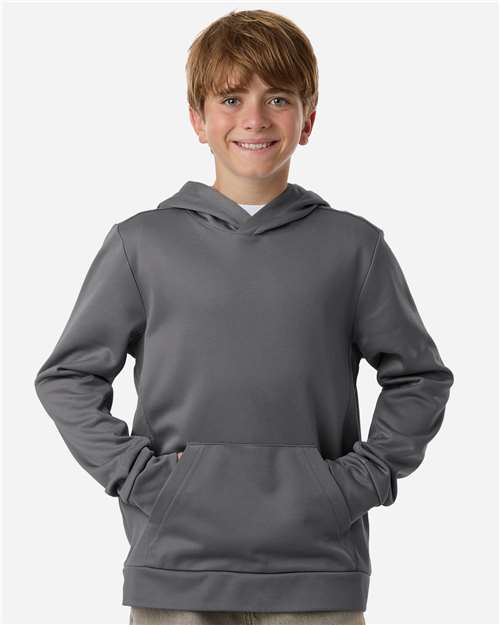 Team 365 Youth Squad Hooded Tech Fleece Pullover - TT400Y Sport Graphite