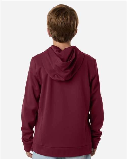 Team 365 Youth Squad Hooded Tech Fleece Pullover - TT400Y Sport Maroon
