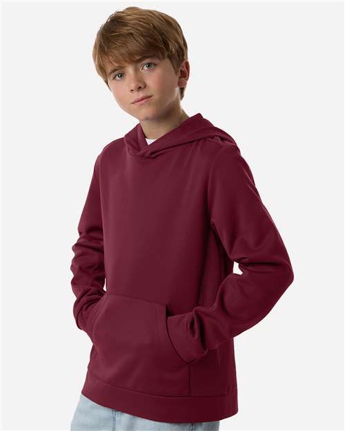 Team 365 Youth Squad Hooded Tech Fleece Pullover - TT400Y Sport Maroon