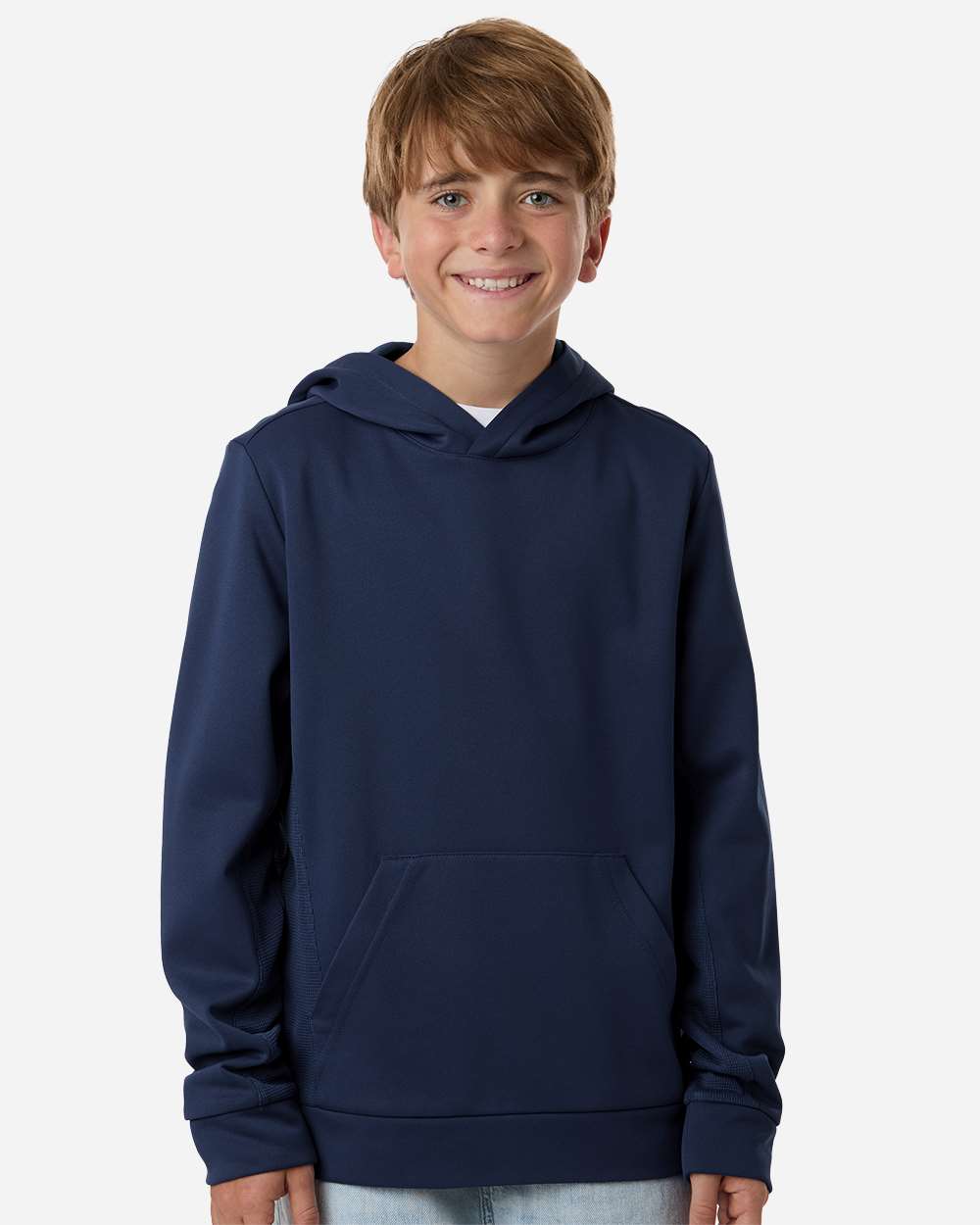 Team 365 Youth Squad Hooded Tech Fleece Pullover - TT400Y Sport Dark Navy