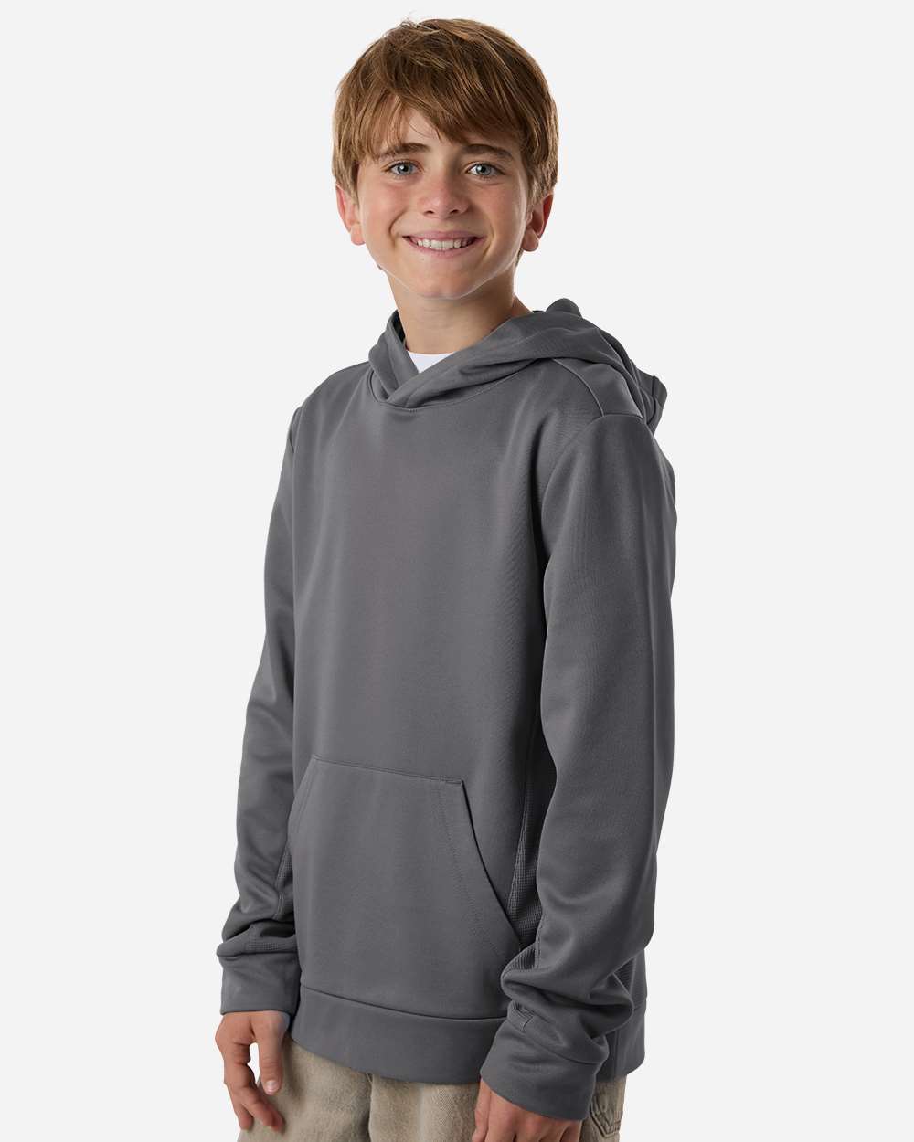 Team 365 Youth Squad Hooded Tech Fleece Pullover - TT400Y Sport Graphite
