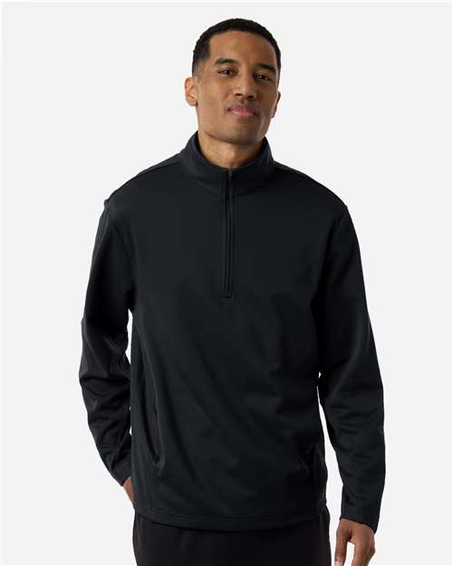 Team 365 Unisex Squad Cadet Quarter-Zip Tech Fleece Pullover - TT401 Black