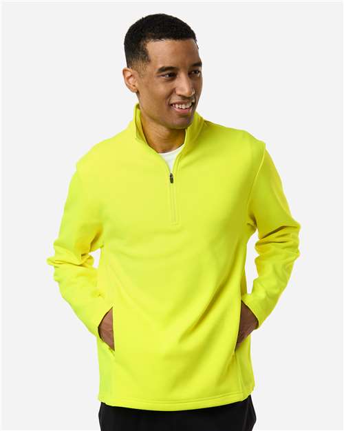 Team 365 Unisex Squad Cadet Quarter-Zip Tech Fleece Pullover - TT401 Safety Yellow