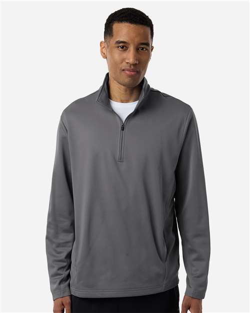 Team 365 Unisex Squad Cadet Quarter-Zip Tech Fleece Pullover - TT401 Sport Graphite