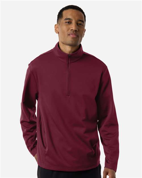 Team 365 Unisex Squad Cadet Quarter-Zip Tech Fleece Pullover - TT401 Sport Maroon