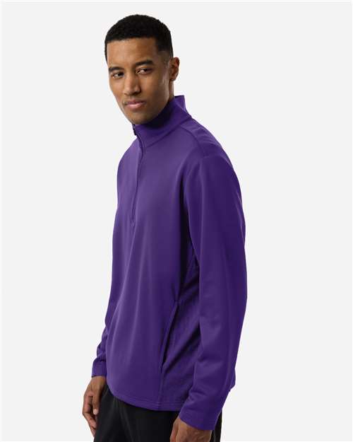 Team 365 Unisex Squad Cadet Quarter-Zip Tech Fleece Pullover - TT401 Sport Purple