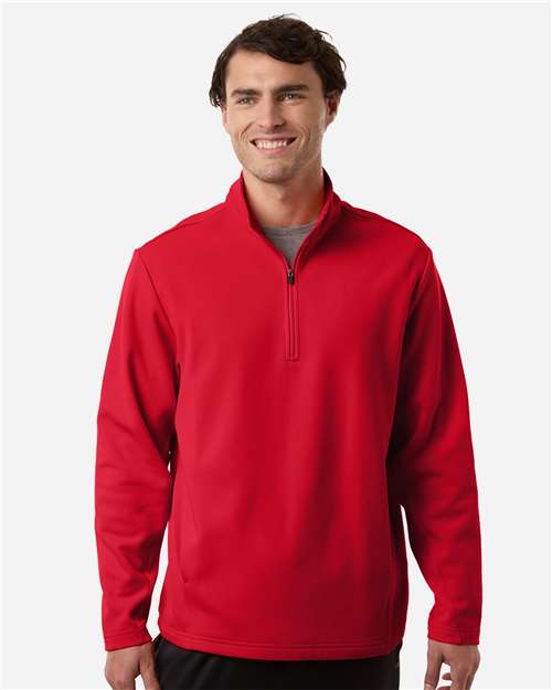 Team 365 Unisex Squad Cadet Quarter-Zip Tech Fleece Pullover - TT401 Sport Red