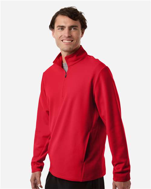 Team 365 Unisex Squad Cadet Quarter-Zip Tech Fleece Pullover - TT401 Sport Red
