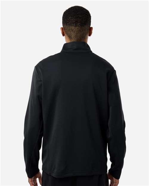 Team 365 Unisex Squad Cadet Quarter-Zip Tech Fleece Pullover - TT401 Black