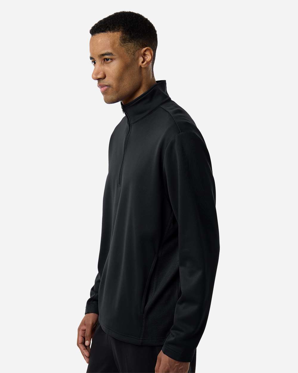 Team 365 Unisex Squad Cadet Quarter-Zip Tech Fleece Pullover - TT401 Black