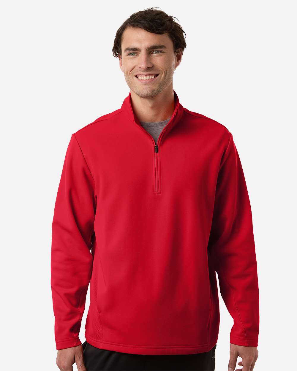 Team 365 Unisex Squad Cadet Quarter-Zip Tech Fleece Pullover - TT401 Sport Red
