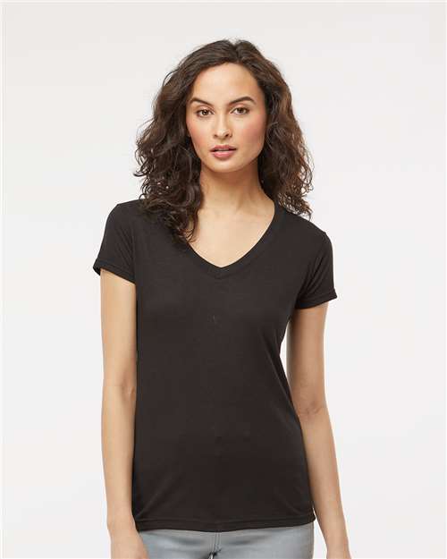 M&O Women's Deluxe Blend V-Neck T-Shirt - 3542 - 3542M Black