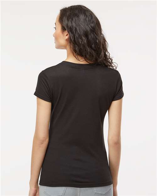 M&O Women's Deluxe Blend V-Neck T-Shirt - 3542 - 3542M Black