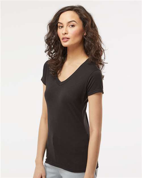 M&O Women's Deluxe Blend V-Neck T-Shirt - 3542 - 3542M Black