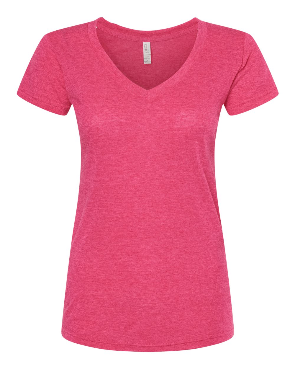 M&O Women's Deluxe Blend V-Neck T-Shirt - 3542 - 3542M Heather Fuchsia