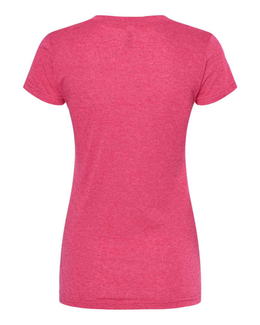 M&O Women's Deluxe Blend V-Neck T-Shirt - 3542 - 3542M Heather Fuchsia