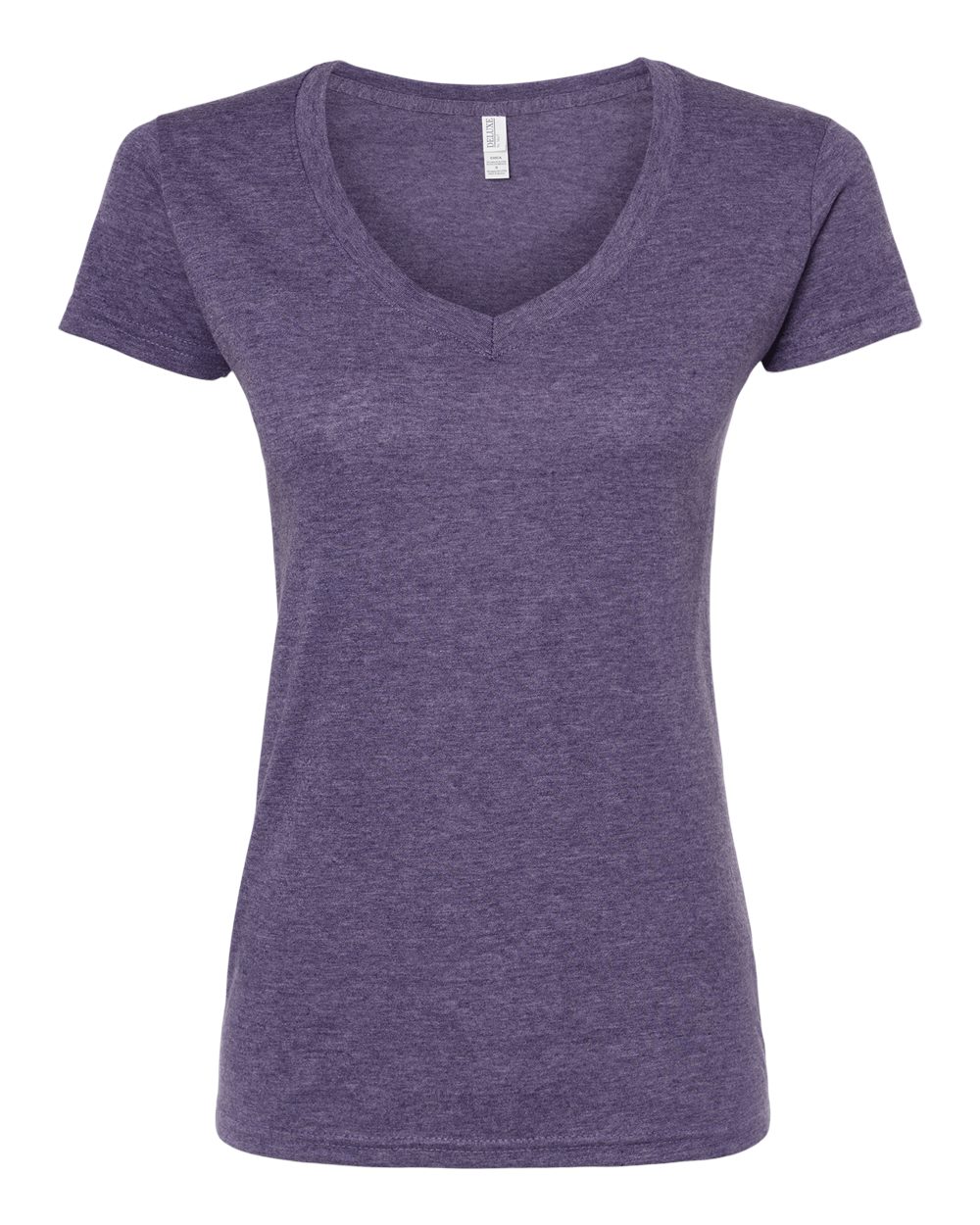 M&O Women's Deluxe Blend V-Neck T-Shirt - 3542 - 3542M Heather Purple