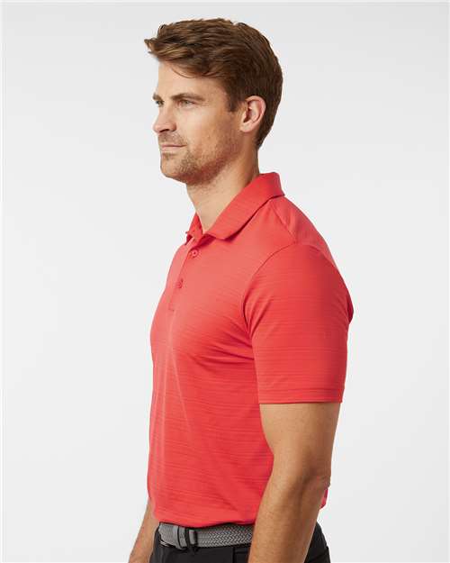 Adidas Men's Textured Stripe Polo - A704 Bright Red