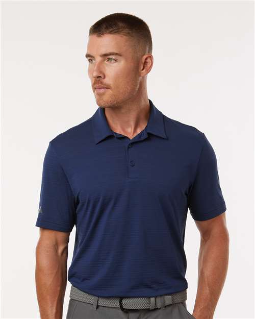 Adidas Men's Textured Stripe Polo - A704 Dark Blue