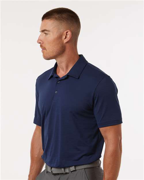 Adidas Men's Textured Stripe Polo - A704 Dark Blue