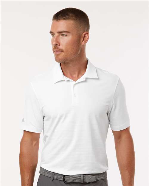 Adidas Men's Textured Stripe Polo - A704 White