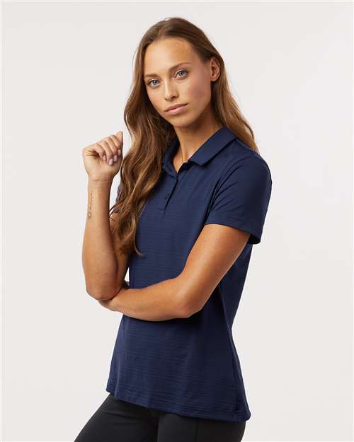 Adidas Women's Textured Stripe Polo - A707 Dark Blue