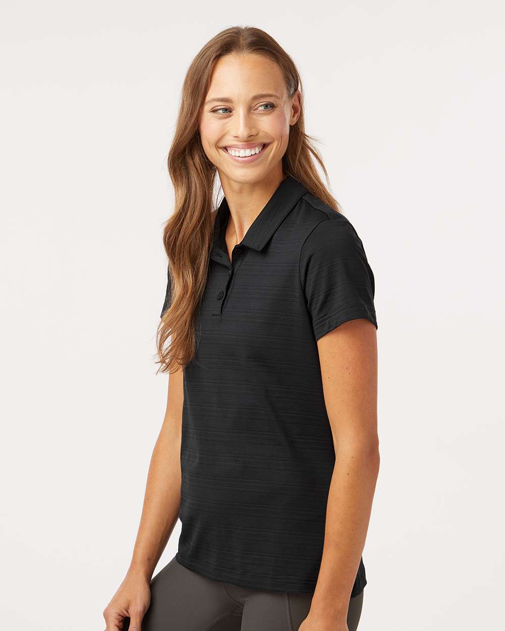 Adidas Women's Textured Stripe Polo - A707 Black