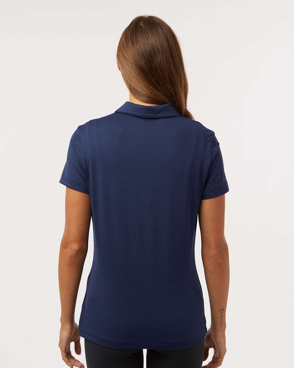 Adidas Women's Textured Stripe Polo - A707 Dark Blue