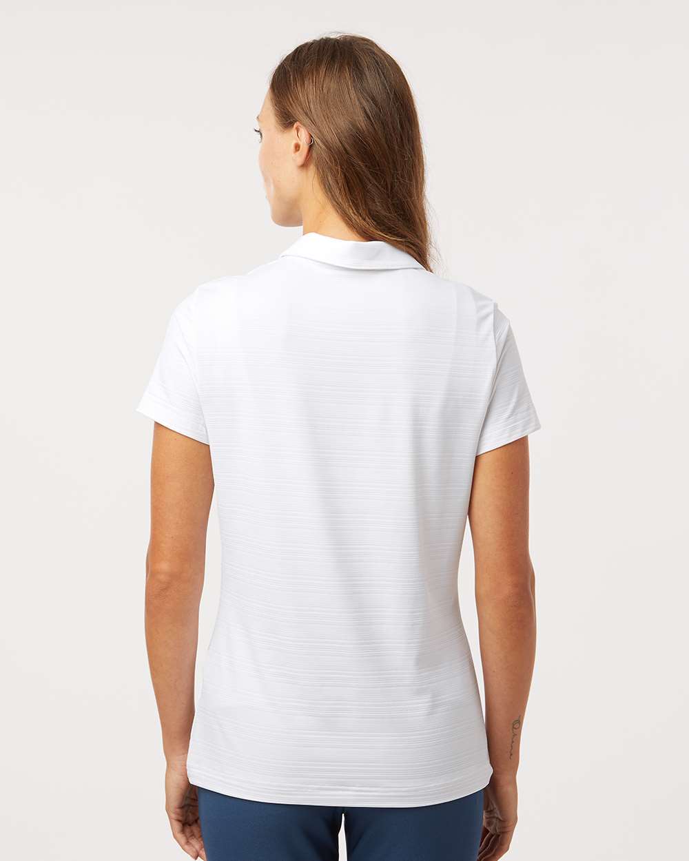 Adidas Women's Textured Stripe Polo - A707 White