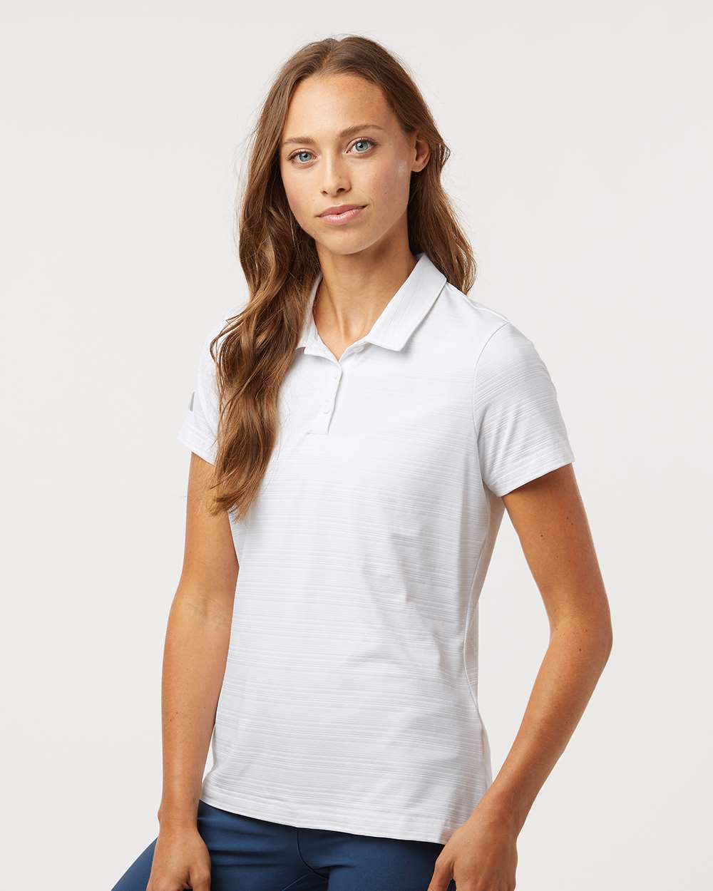 Adidas Women's Textured Stripe Polo - A707 White