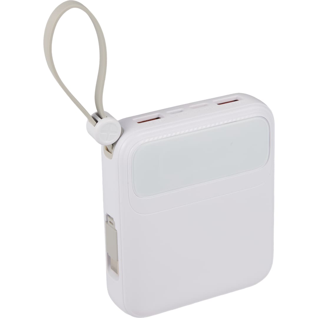 PWR Boost 10000 mAh 20W PD Power Bank w/ Cables - 7122-33 White