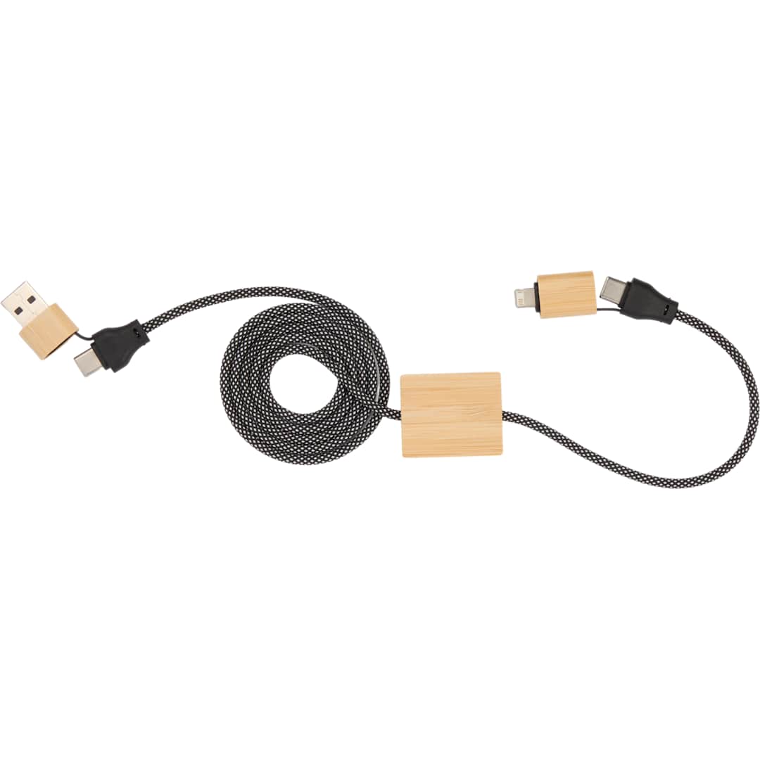FSC&#174; 100% Bamboo 5-in-1 100W Laptop Charging Cable - 7143-83 Natural