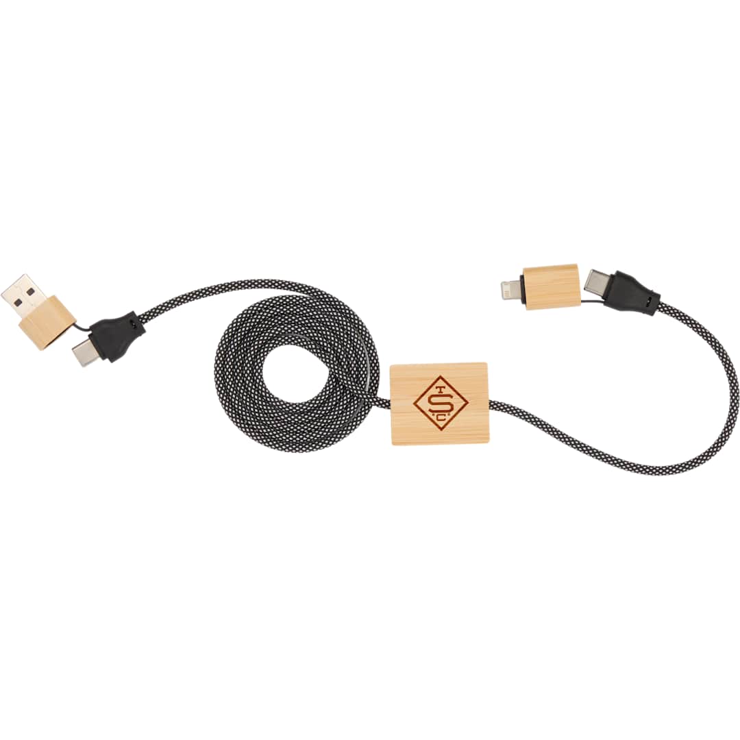 FSC® 100% Bamboo 5-in-1 100W Laptop Charging Cable - 7143-83 Natural
