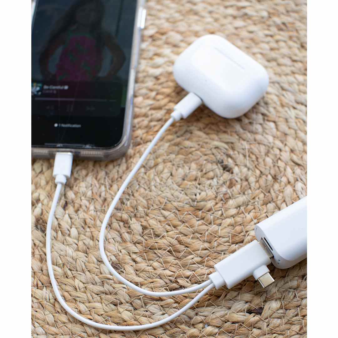 Bullet 5-in-1 Recycled Charging Cable - SM-2852 White