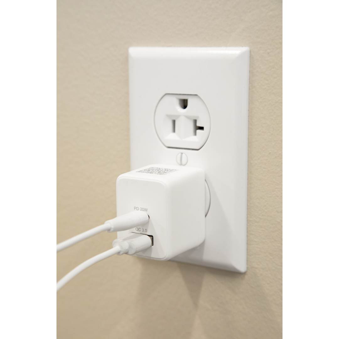 ETL Listed 20W Dual USB-A and C Wall Charger - SM-2855 White