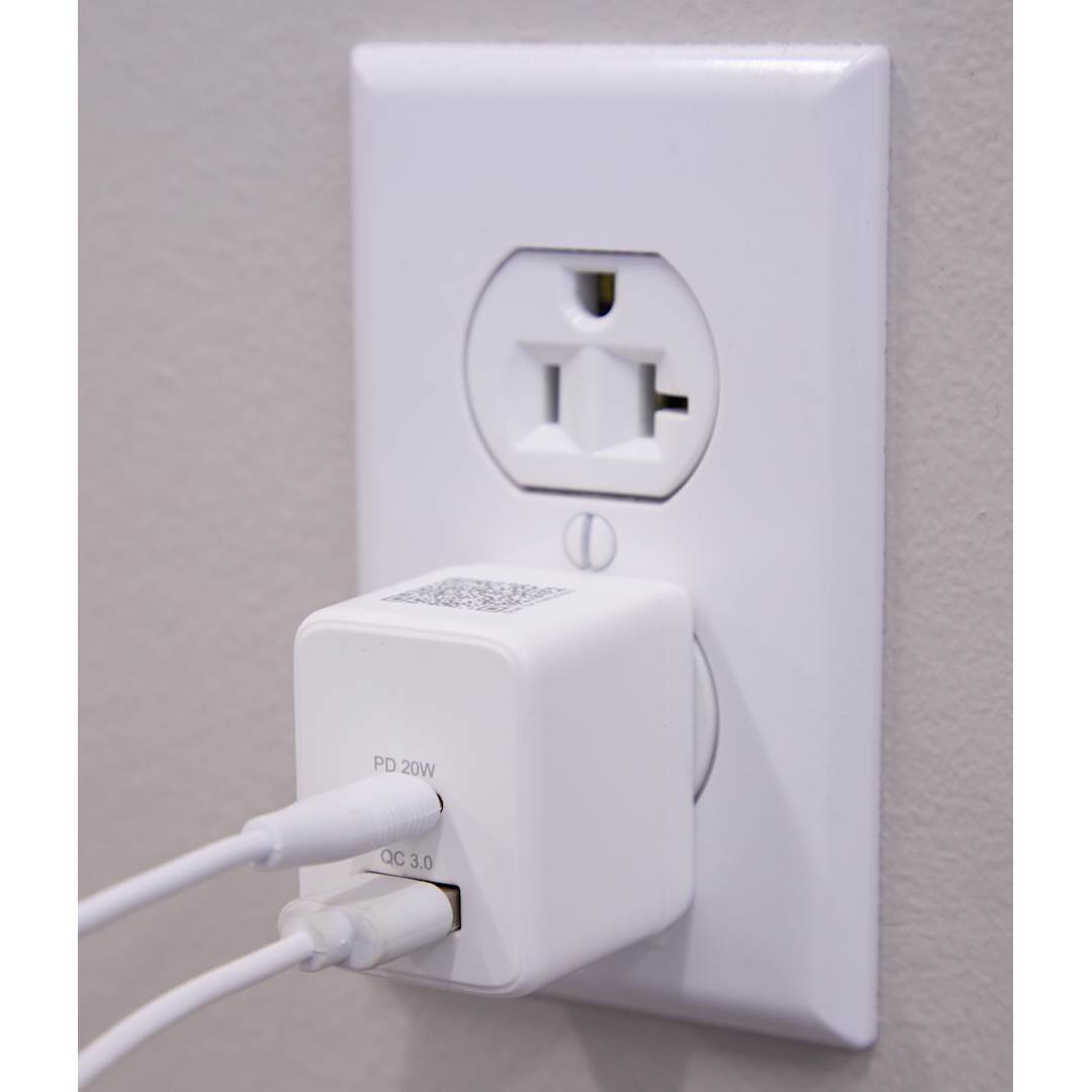 ETL Listed 20W Dual USB-A and C Wall Charger - SM-2855 White