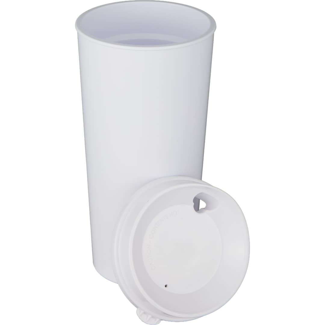 The Roadmaster Recycled 20oz Travel Tumber w/ Lid - SM-6542 White