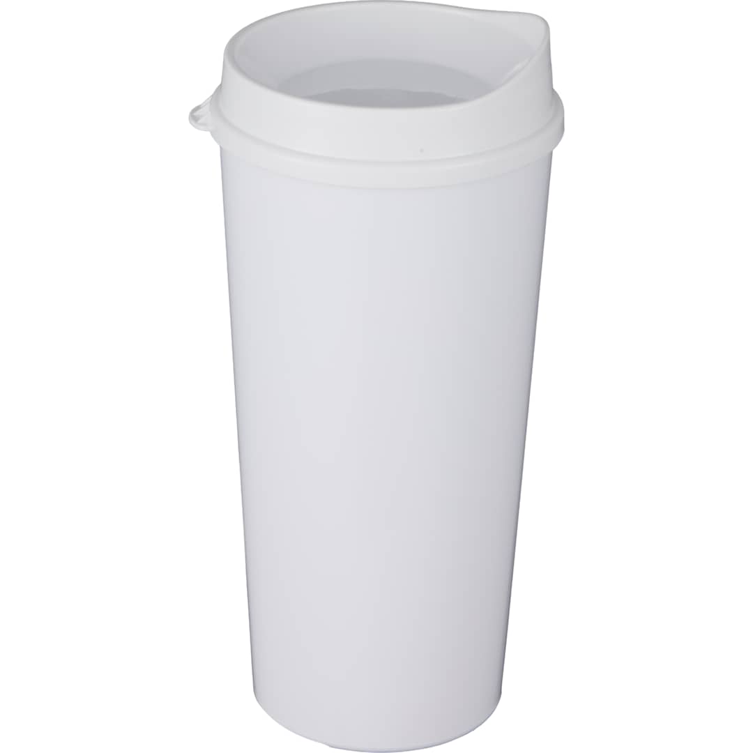 The Roadmaster Recycled 20oz Travel Tumber w/ Lid - SM-6542 White