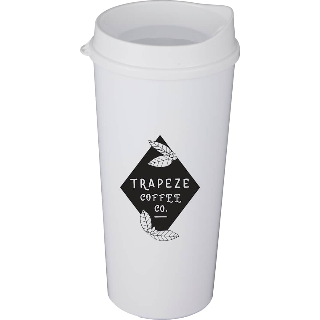 The Roadmaster Recycled 20oz Travel Tumber w/ Lid - SM-6542 White