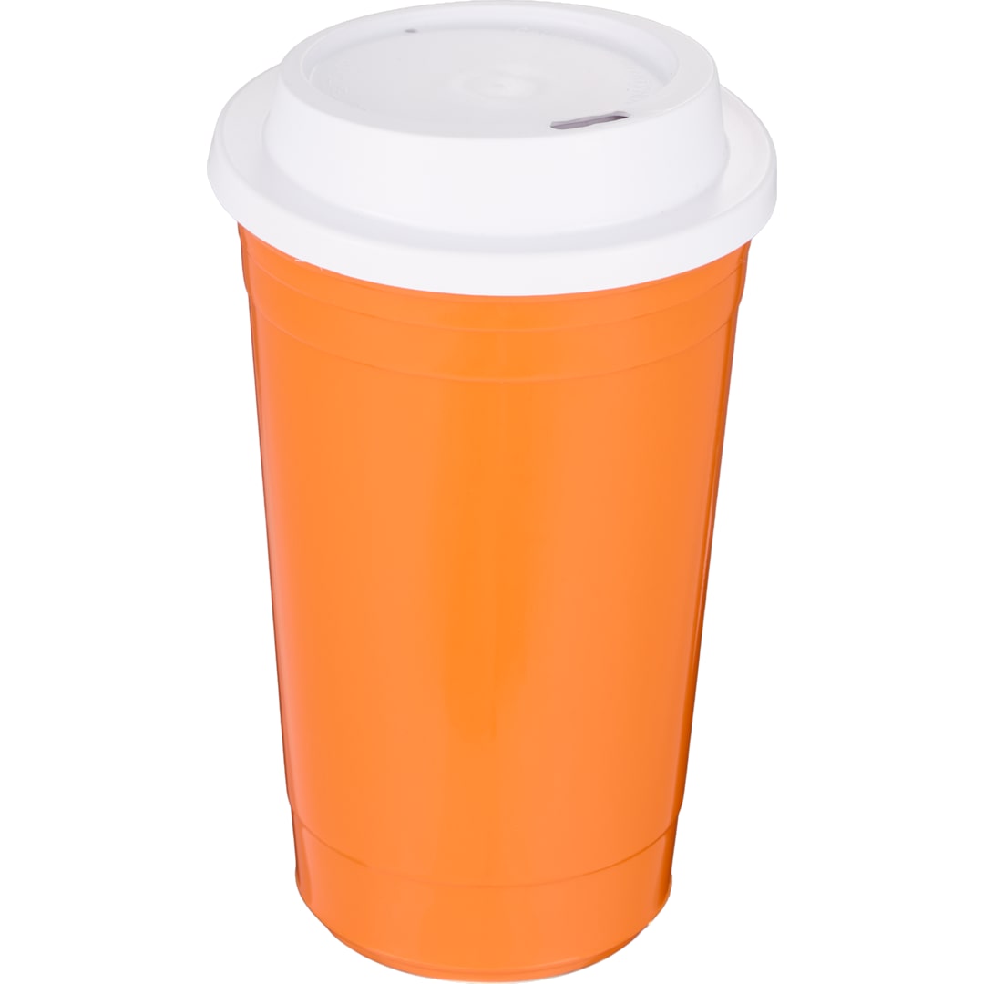 The Traveler Insulated Cup 16 oz. w/ Lid - SM-6544 Orange