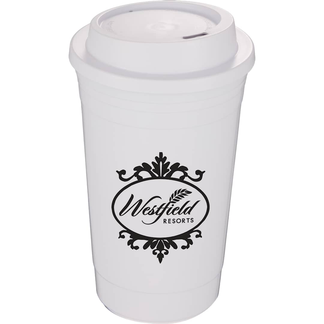 The Traveler Insulated Cup 16 oz. w/ Lid - SM-6544 White