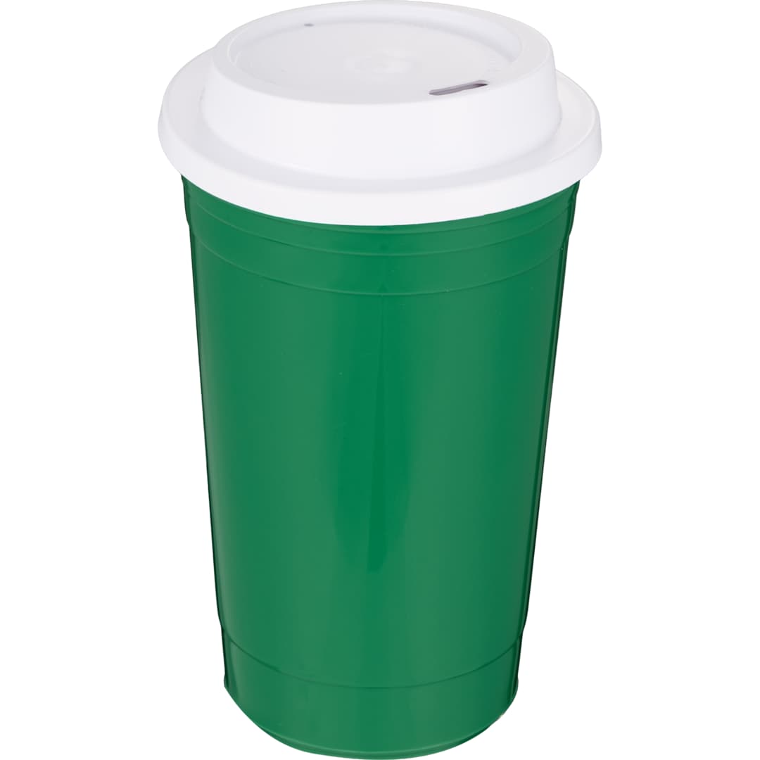 The Traveler Insulated Cup 16 oz. w/ Lid - SM-6544 Green