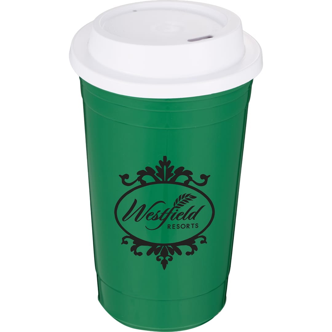 The Traveler Insulated Cup 16 oz. w/ Lid - SM-6544 Green