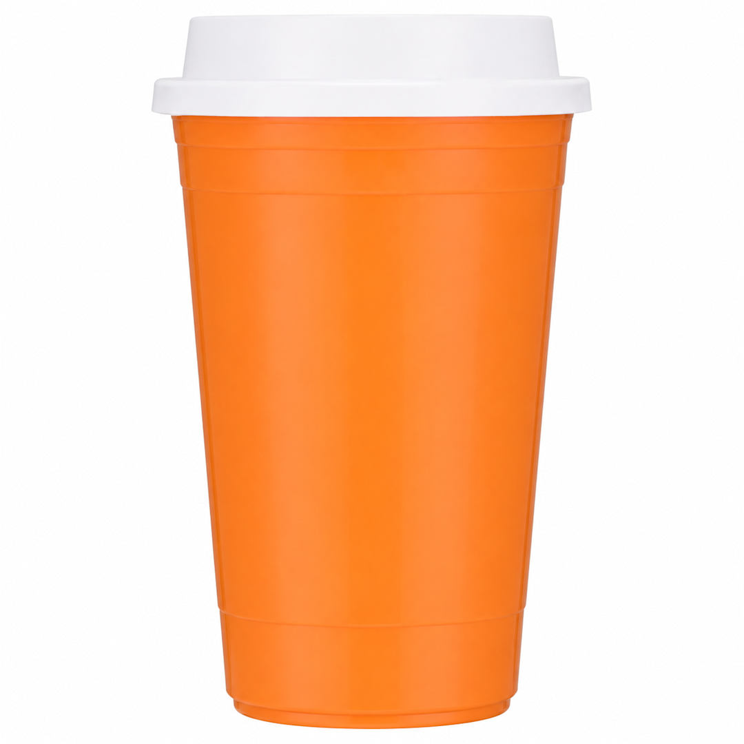 The Traveler Insulated Cup 16 oz. w/ Lid - SM-6544 Orange