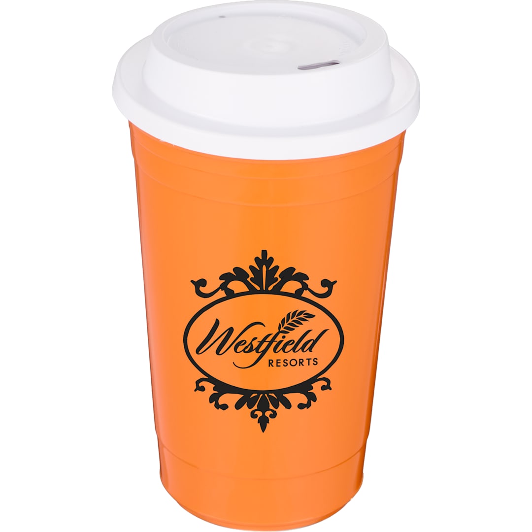The Traveler Insulated Cup 16 oz. w/ Lid - SM-6544 Orange