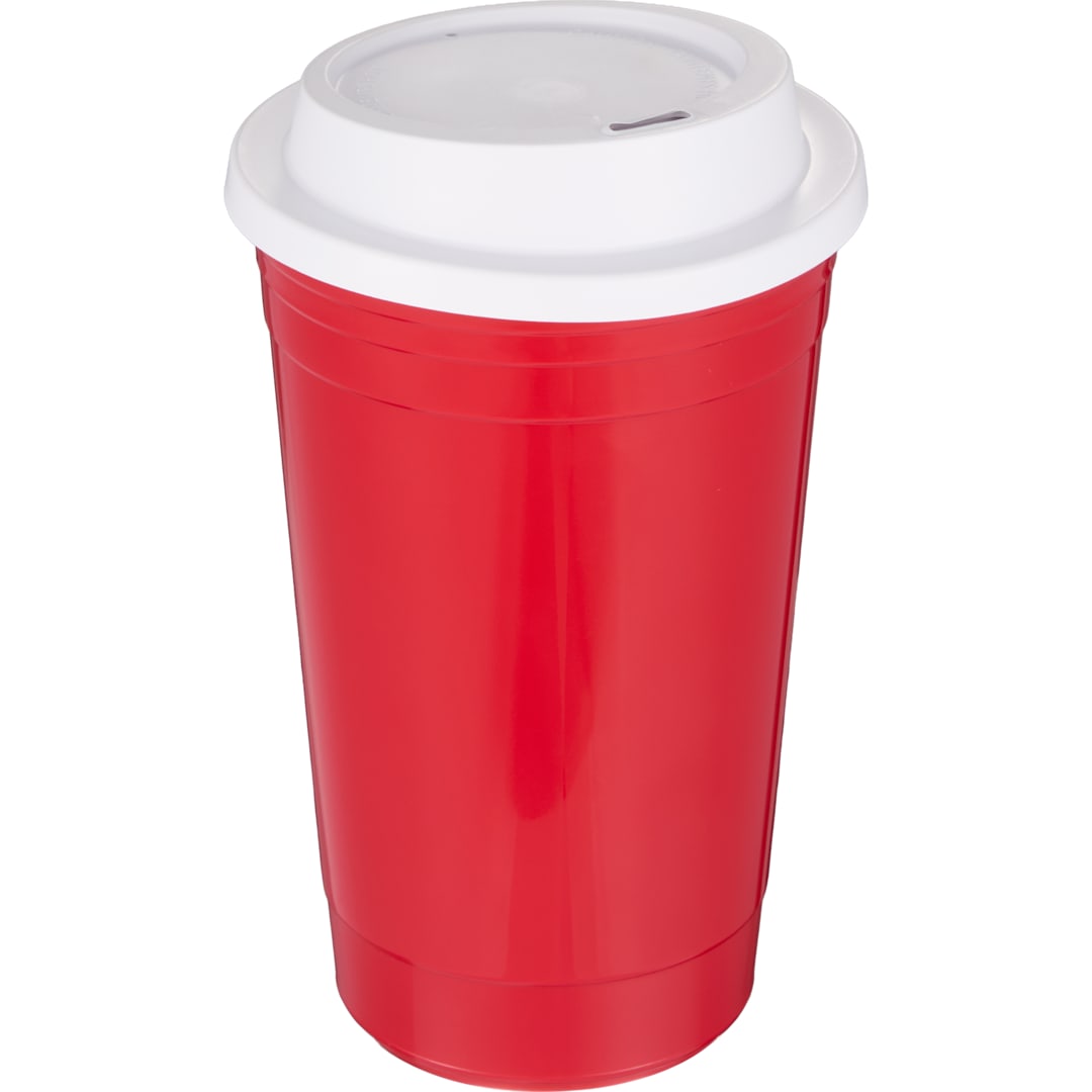 The Traveler Insulated Cup 16 oz. w/ Lid - SM-6544 Red